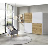 Time omara z drsnimi vrati, bela, barve hrasta | Shoptok.si