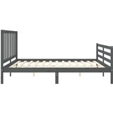 Za krevet s uzglavljem sivi 200 x 200 cm od masivnog drva | shoptok.hr