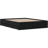  Okvir kreveta s ladicama crni 150 x 200 cm konstruirano drvo | Eponuda.com