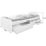 MID.YOU Postelja S Predalom Erna, 90x200, Bor, Masivno, Bela | Shoptok.si