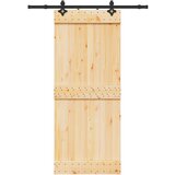 vidaXL Drsna vrata s kompletom vodil 85x210 cm trdna borovina | Shoptok.si