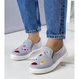 Gemre Grey fabric sneakers with Anais patches Cene