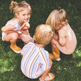 Liewood kopalni pajac z rokavi max seersucker mustard white | Shoptok.si