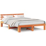  Konstrukcija postelje Rjava 150 x 200 cm Trden borov les, (5000022796) | Shoptok.si