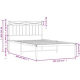  Metalni okvir za krevet s uzglavljem crni 100x200 cm | shoptok.hr