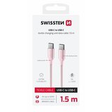 Swissten kabel USB-C/USB-C TEXTILE II, 3A, 60W, 480 Mb/s, 1,5m rozi | shoptok.hr