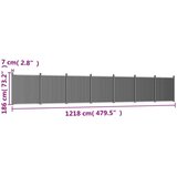  Ograjni panel siv 1218x186 cm WPC | Shoptok.si