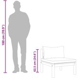 Modularna srednja sofa s tamnosivim jastucima bagremovo drvo | shoptok.hr