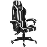 vidaXL Racing stol črno in belo umetno usnje | Shoptok.si