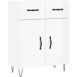 vidaXL Komoda visok sijaj bela 69,5x34x90 cm inženirski les | Shoptok.si