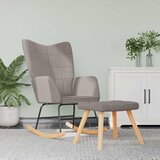  Stolica za ljuljanje s osloncem za noge smeđe-siva od tkanine | shoptok.hr