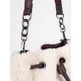 Shelvt Dark brown women's handbag with lamb fur | Shoptok.si
