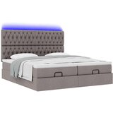 vidaXL otomanski okvir kreveta s madracima smeđesivi 200x200cm tkanine | shoptok.hr