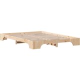 vidaXL okvir za posteljo Naravni Trden borov les 140 x 200 cm Vzdržljiv | Shoptok.si
