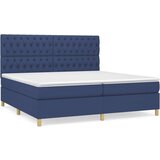  Krevet s oprugama i madracem plavi 200 x 200 cm od tkanine | shoptok.hr