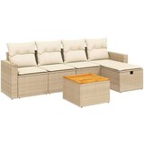  6-dijelni set vrtnih sofa s jastucima bež od poliratana | shoptok.hr