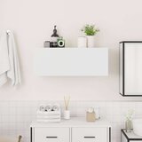 vidaXL Kopalniška stenska omarica bel 80x25x30 cm inž. les | Shoptok.si