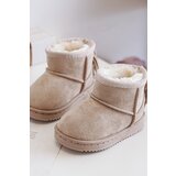 Kesi Children's insulated snow boots with fringes, beige Mikyla Cene