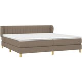  Krevet s oprugama i madracem smeđesivi 200x200 cm od tkanine | shoptok.hr