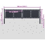  Vrtna vrata Čelik 300x75 cm Antracit | shoptok.hr