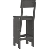  Barski stolci 2 kom sivi 40 x 48,5 x 115,5 cm masivna borovina | shoptok.hr