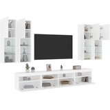 7-dijelni set zidnih TV ormarića s LED svjetlima bijeli | Eponuda.com