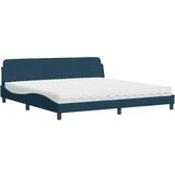 Krevet s madracem Dover plavi 200x200 cm baršunasti | Eponuda.com