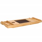  Bambusova polica za kadu, produživa 75–110,5 cm, s držačem za tablet | shoptok.hr