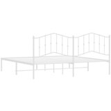 Metalni okvir za krevet s uzglavljem bijeli 193x203 cm | shoptok.hr