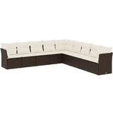  9-dijelni set vrtnih sofa s jastucima poliratan smeđi | shoptok.hr