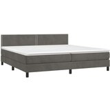  Box spring postelja z vzmetnico temno siva 200x200 cm žamet, (20724913) | Shoptok.si