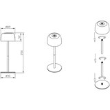 Zuma line ETLED-658-WH - LED prigušiva punjiva lampa POCO LED/2W/1200 mAh IP44 bela | Eponuda.com