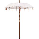 vidaXL Suncobran Krema x 250 cm Pamuk i čvrsto drvo | shoptok.hr