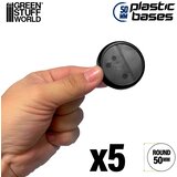 Green Stuff World Plastic Round Base with Lips 50mm (Pack x5) | Plastična Postolja 50mm | Eponuda.com