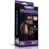 Lovetoy Ingen Easy Strap-on Set Vibrating 8.5" Black Cene