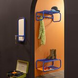 Spinder Design plava metalna zidna vješalica s policom retro – | shoptok.hr