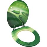 vidaXL Toaletna daska s poklopcem MDF zelena s uzorkom kapi vode | shoptok.hr