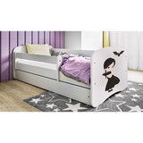  Drveni dječji krevet DJEVOJČICA s ladicom - bijeli - 180x80 cm - Madrac PE pjena 8 cm-spužvasti madrac | shoptok.hr