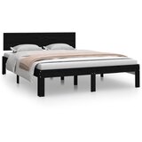 The Living Store Posteljni okvir črn iz trdnega lesa 150x200 cm - Posteljni Okvir, (21524769) | Shoptok.si