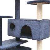 vidaXL Penjalica Grebalica za Mačke sa Stupovima od Sisala 125 cm Tamno Plava | shoptok.hr