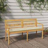 vidaXL Klop Batavia s krem blazino 150 cm trdna tikovina Cene