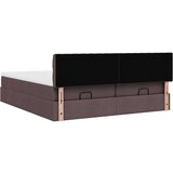 vidaXL Otomanski posteljni okvir z vzmetnicami rjav 200x200 cm blago | Shoptok.si