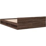  Posteljni okvir s predali rjavi hrast 150x200 cm inž. les | Shoptok.si