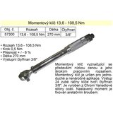 VOREL Upogibni moment ključ 13,6 - 108,5 Nm 3/8 "", (20774198) | Shoptok.si