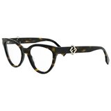 Fendi Diamonds Havana Cat Eye Eyeglasses - ONE SIZE (54) u