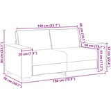  Dvosjed Kauč Crni 180x78x84 cm Baršun | shoptok.hr