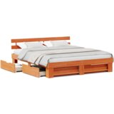  Konstrukcija postelje z vzglavjem Voskast rjav 180 x 200 cm, (5000125771) | Shoptok.si