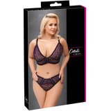 Cottelli Curves Plus Size - set grudnjaka s prozirnim uzorkom (ljubičasti) - 2XL | shoptok.hr