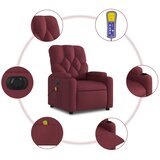  Električni masažni naslonjač od tkanine crvena boja vina | shoptok.hr