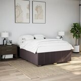  Okvir kreveta bez madraca tamnosmeđi 140 x 200 cm od tkanine | shoptok.hr